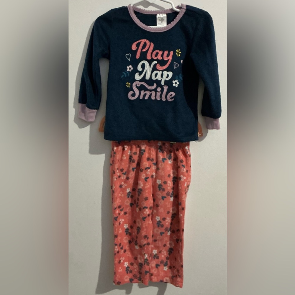 Charming Kids Pajama Set - Navy and Coral